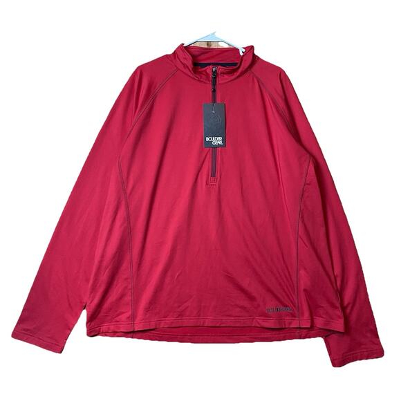 Boulder Gear 2XL Red 1/4 Zip Pullover Shirt NWT Lightweight Activewear - Picture 1 of 12